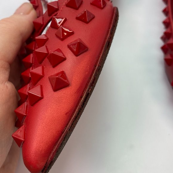 🌷❤️‍🔥FINAL SALE 🔥 NO OFFERS🌷💥Valentino Garavani Rockstud Red Flats 37 - Picture 4 of 9